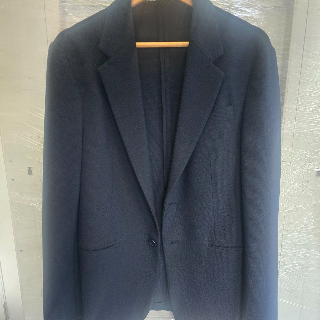 Mens Lightweght Seersucker Like Fabric Blazer